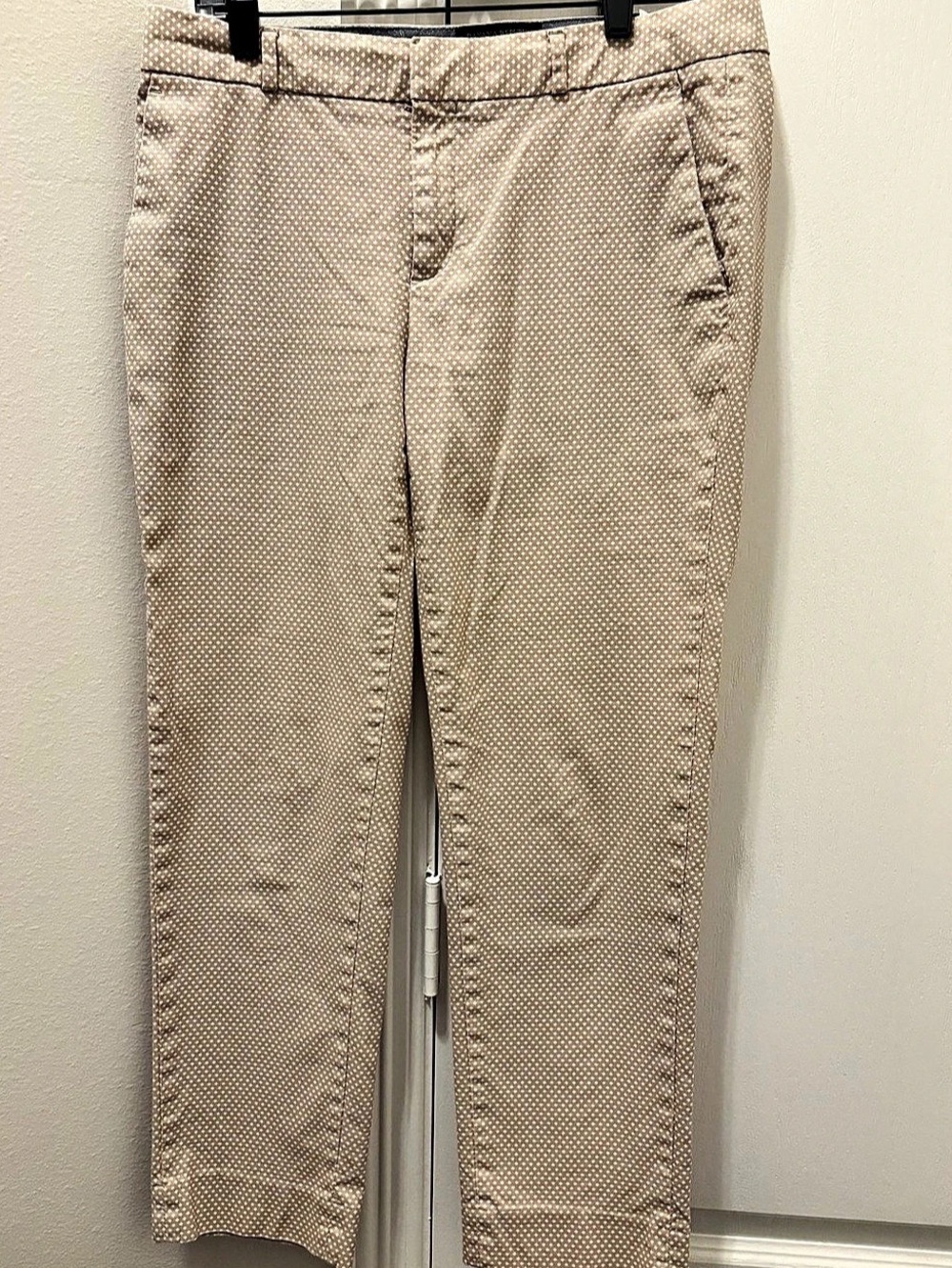 Banana Republic Hampton Fit Polka Dot Cropped Pant Brown & White 4